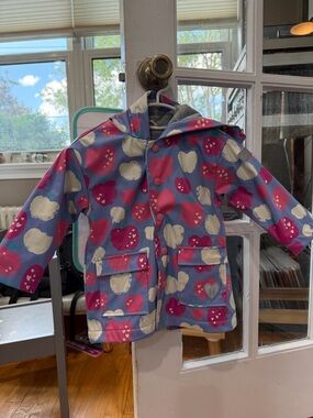Hatley Purple & Pink Heart Raincoat with Hood